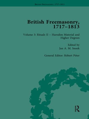 cover image of British Freemasonry, 1717-1813 Volume 3